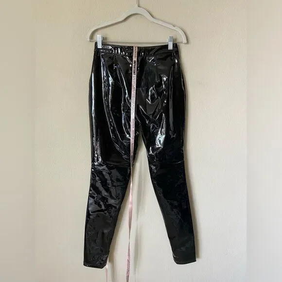 NWOT House of CB Black Vinyl Leather Pants Size S - Picture 8 of 10